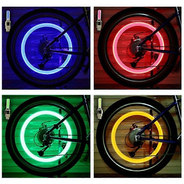2 KPL Polkupyörän LED-valot Rengasventtiilin korkki Taskulamppu Auto Auto Moottoripyörän Rengas Ilmaventtiili Pyörän Pinnat Valo Pyörän Tarvikkeet LGL 4PCS Red