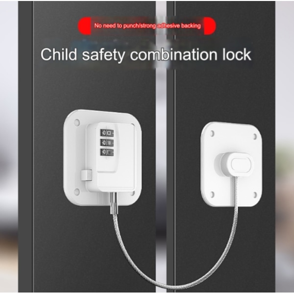 2-pack kylskåpslås, kraftig kombination kylskåpslås av hög kvalitet