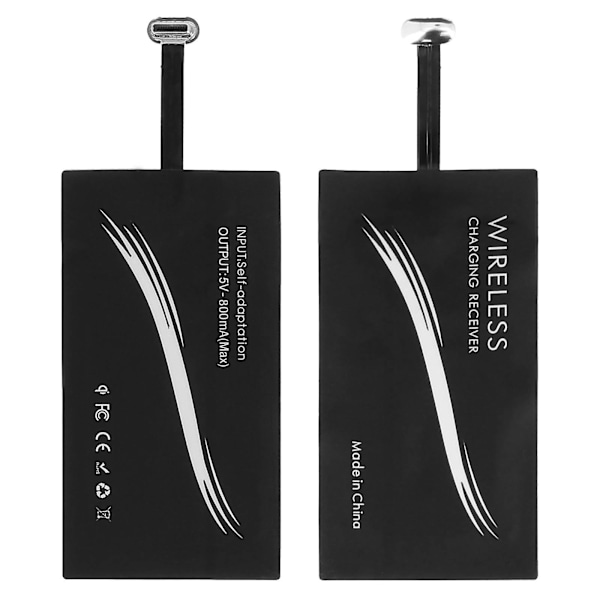 Litteä kaapelisovitinpaketti Langaton QI-lataussovitin älypuhelimelle Micro-USB-portti LGL Black