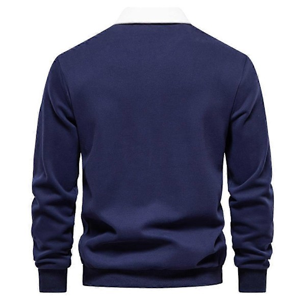 Höstmode Enfärgad Design Pikétröjor för Män Casual och Social Klädsel Bomulls Tröjor Herr LGL brown XS