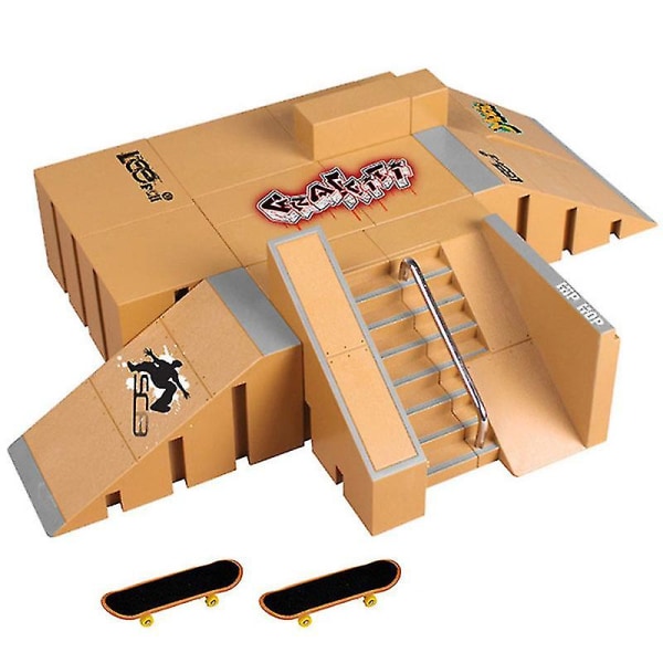 Mini Finger Skateboard Venue Kombination Legetøj Børn Skateboard Rampe Spor Uddannelsesmæssige Legetøjssæt (LG)