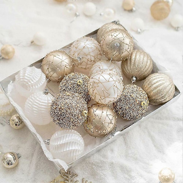 WJTG Dekorasjoner 2023 Julekuler Treballer Anheng Jul Hjem Hyggelig Fest Bryllup Ornament Forsyninger Plast J LGL 24PCS