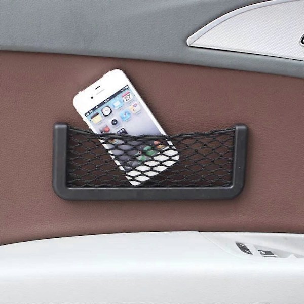 Set med 2 Magiska Svarta Förvaringsnät för Bilbagage 20x8.5 cm (LGL)