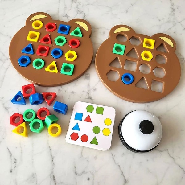 Shape Matching Game, Puslespil Shape Color Matching Board Games, Forældre-barn interaktivt brætspil, Sødt bjørneformet skakbræt