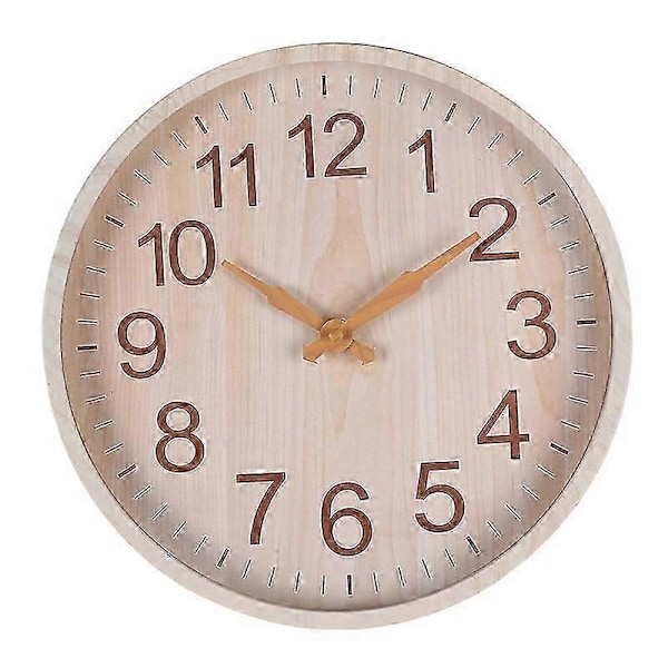 Nordisk Minimalistisk Träväggklocka Tyst Rund Hängande Klocka Elegant P20250110813 LGL White