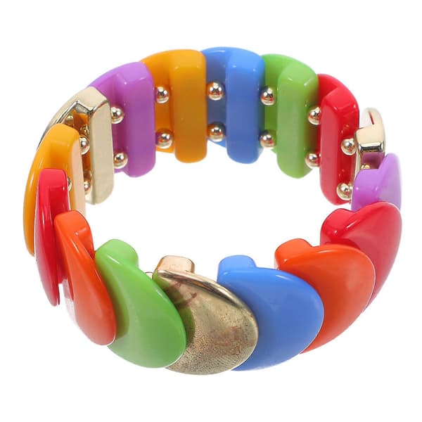 Regnbue Mode Armbånd Farverig Armring Statement Design Vintage Boho Piger Candy Farver 1 stk. (LGL) Multi 7.00X7.00X2.80CM