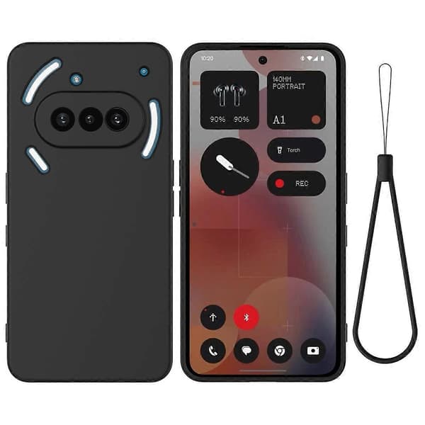 Flydende silikone etui til Nothing Phone (3a) med håndrem - (LGL) Multicolor Black