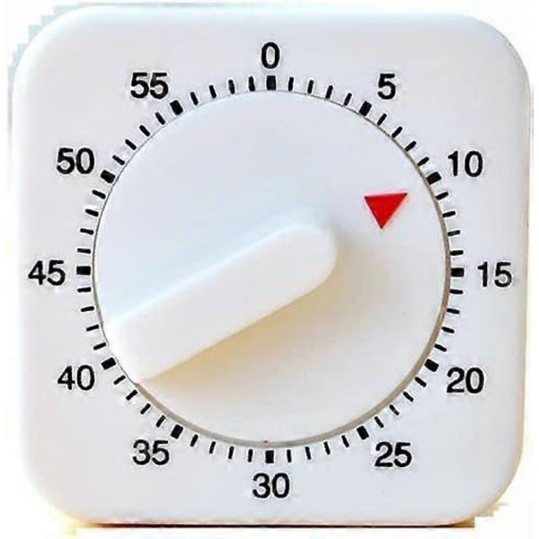 Analog timer med timerfunksjon, eggtimer, rustfritt stål, sølv (LGL)