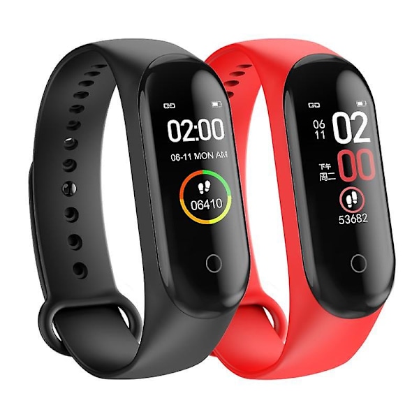 M4 Smart Band Fitness Tracker Watch Sport Bracelet Heart Rate Blood Pressure [GGL] Red