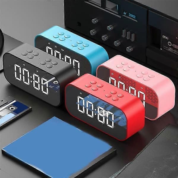 Väckarklocka för sovrum/kontor, digital klocka med Bluetooth-högtalare, väckarklocka för tunga sovare (LGL) Pink