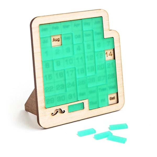 Daglig Kalender Pussel Träkalender Spela Ett Annat Pussel För Att Visa LGL Light Green