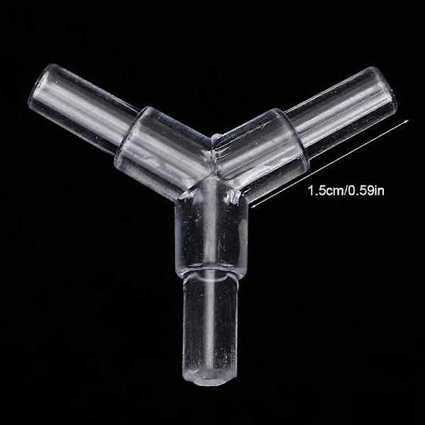 20 stk Akvarium Luftslangekobling Transparent 3-veis Y-formet T-kobling Akvarium Luftventil Kobling Luftpumpe Tilbehør (LGL)