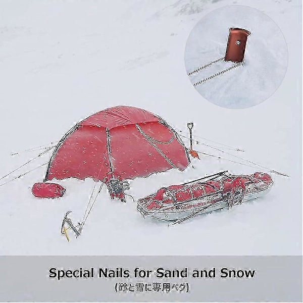 Sandpinnar, Tältpinnar i Aluminium, U-profilpinnar för Tält, Camping, Vandring, Strand, 6-pack (Orange)-GOOD LGL Red