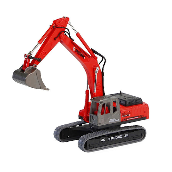 Børnelegetøjsbil Gravemaskine Model Legetøj Ingeniørkøretøj Legetøjsbil Simulation Ornament Gravemaskine Ingeniør Diecast Sæt 241228 LGL Red