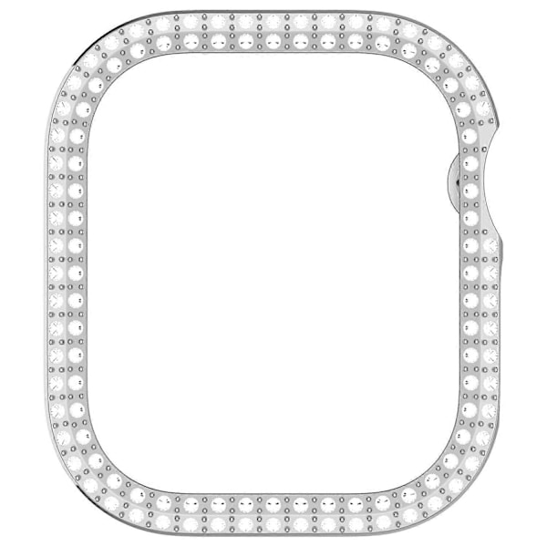 Til Apple Watch Series 10 46mm Dobbelt Række Rhinestone Dekor Hul Cover PC Urramme Etui LGL Multicolor Style E