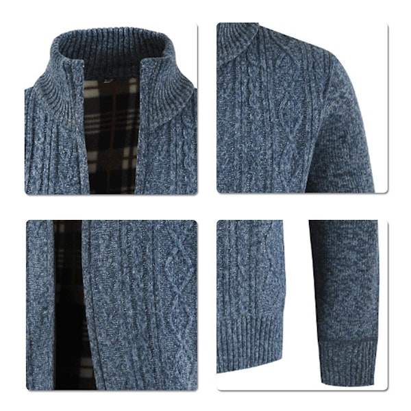 Cloudstyle Herr Ståkrage Fleece Cardigan LGL Blue S