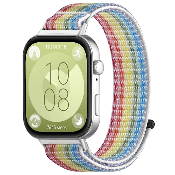 For Huawei Watch Fit 3 Rem - Magisk Tape Nylon Myk Myk Rem - Regnbue [GGL] Multicolor Style C Huawei Watch Fit 3