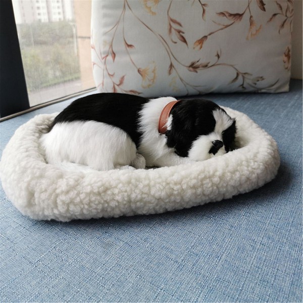 Realistinen nukkuva pehmo hengittävä koira Karvainen koira mattoeläimillä Decor L As Show F