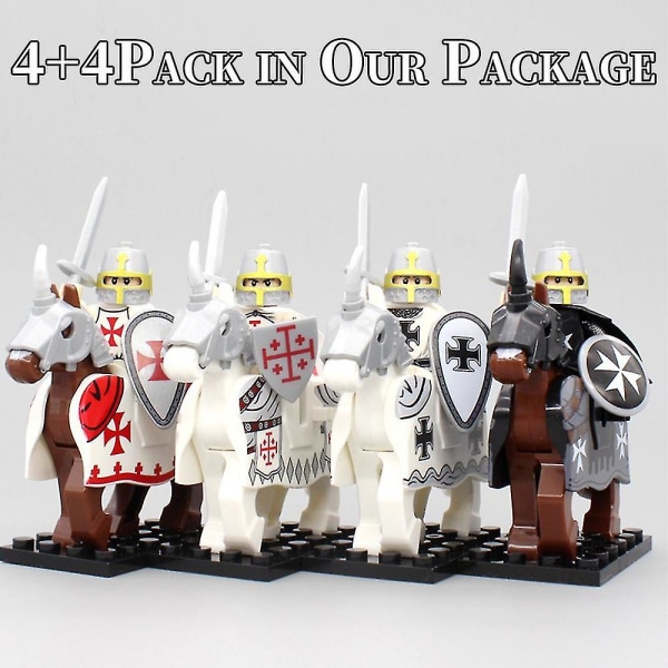 Middelalderfigurer Antik Romerske Minifigurer Riddere Soldater Actionfigurer Korsfarere Heste Byggeklodser Legetøj Børnelegetøj Gaver Samlinger[GL]