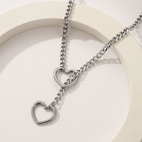 Ring Slip Kæde Rustfrit Stål Slipkæde Halsbånd Til Kvinder Mænd LGL Silver