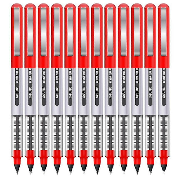 DELI S656 12-pakning Kulepenner 0.5mm Flytende Blekk Skrivepenn for Studenter LGL Multicolor Style C