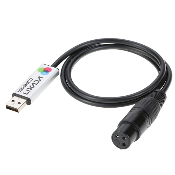 Lixada USB til DMX Grensesnitt Adapter LED DMX512 Datamaskin PC Scenebelysning Kontroller Dimmer LGL