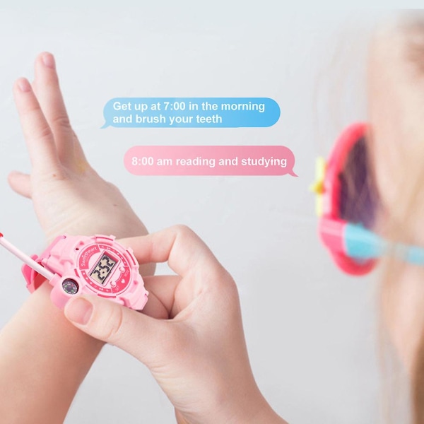 1 par Interphone-klockor för barn Laddningsbara elektroniska klockor Förälder Barn Interaktionsleksaker Utomhuspresenter för pojkar Flickor[GL] Pink