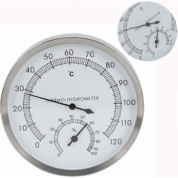 Bastu termometer, 2-i-1 bastu i rostfritt stål Bastutillbehör Termometer Hygrometer Termo-hygro LGL