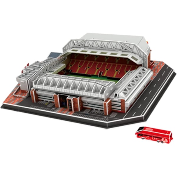 1 kpl 3D-palapeli, DIY-rakennusmalli, Uusi Liverpool Anfield Stadium -malli 3D-palapeli, Kolmiulotteinen palapeli, Jalkapallokentän DIY-mallit