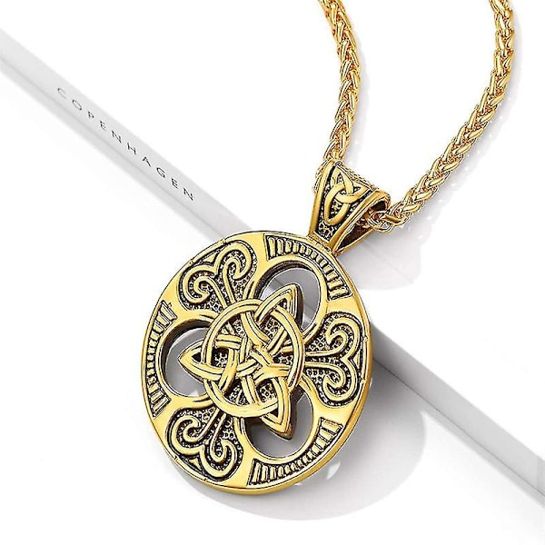 925 Silve Celtic Knot Halsband - 20 Tum [GGL] Gold