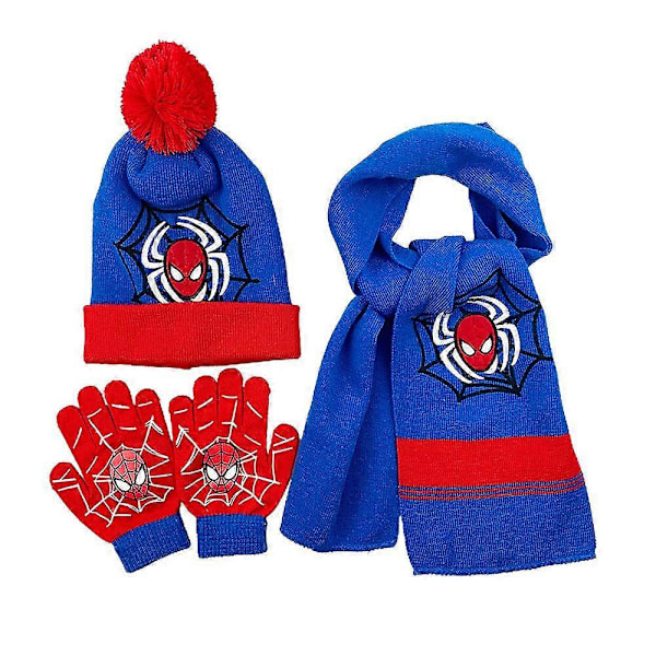 Barn Pojkar 3 delar/set Varm Mössa F Gs Set Ld Mössa LGL Red - Blue