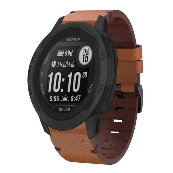 Læder Urrem Til Garmin Instinct 2 Solar (LGL) Brown
