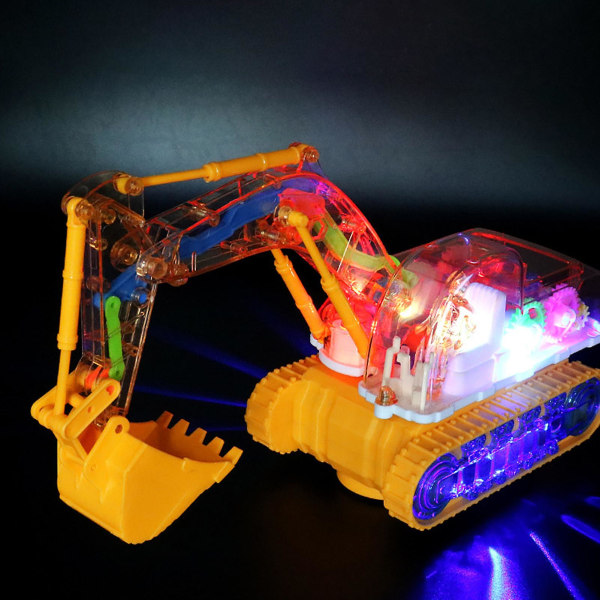 Farfi Gravemaskine Legetøj Blinkende Lys Og Musik Simuleringsmodel Elektrisk Byggeteknik Køretøj Universal Drive Legetøj Børn Gave Yellow