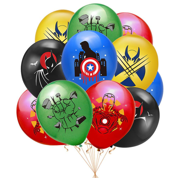 Spider-man Iron Man Superhelt Festdekorasjon Ballonger Banner Kakepynt Sett