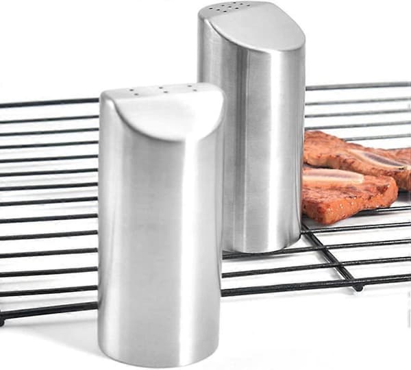 2 st Rostfria Salt- och Pepparkar med Hällhål Köksförvaringsflaskor Kryddbox (LGL)