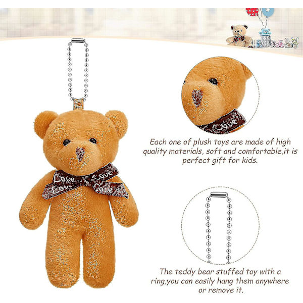 20 kappaletta mini-teddykarhu lelu 4,7 tuumaa täytettyjä eläimiä, 10 väriä