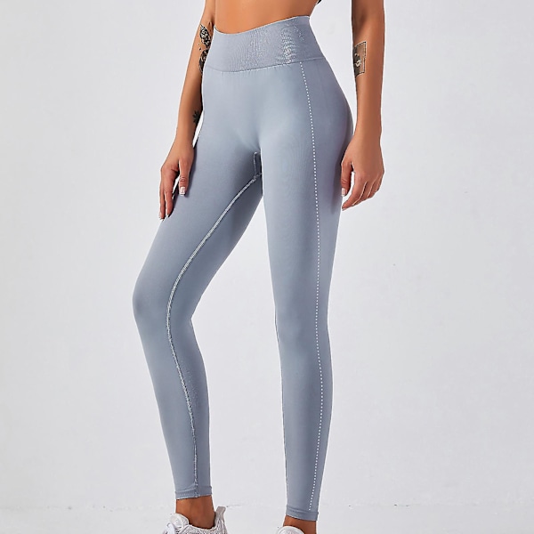Snabbtorkande Yogakläder för Kvinnor Fitness Tights Yogabyxor LGL Gray S