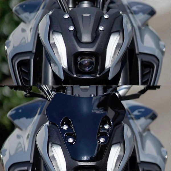 Selkäsuojat MT07 Moottoripyörän Tuulilasi Visiiri Tuulisuoja Kaksinkertainen Kupla Tuulenohjain YAMAHA MT-07 MT 07 2021 2022 2023 2024 LGL black