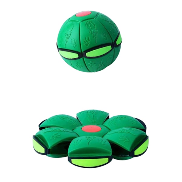 Magisk Ball Toy | UFO Flygende Tallerken Stomp Ball Toy med Lys | Kreativ Dekompresjonsleke for Barn | Utendørs Gave [LGL] green