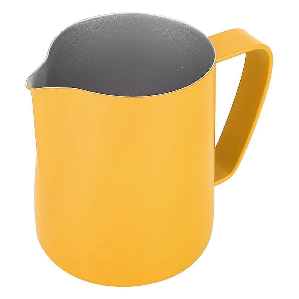 350ml Melkeskumkanne i rustfritt stål, Lattebeholder, Kaffekopp, Kaffeutstyr, Gul LGL
