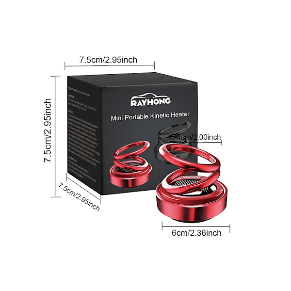 Mini solvarme kinetisk varmeapparat bærbar kinetisk mini varmeapparat automatisk roterende dobbel ring Red