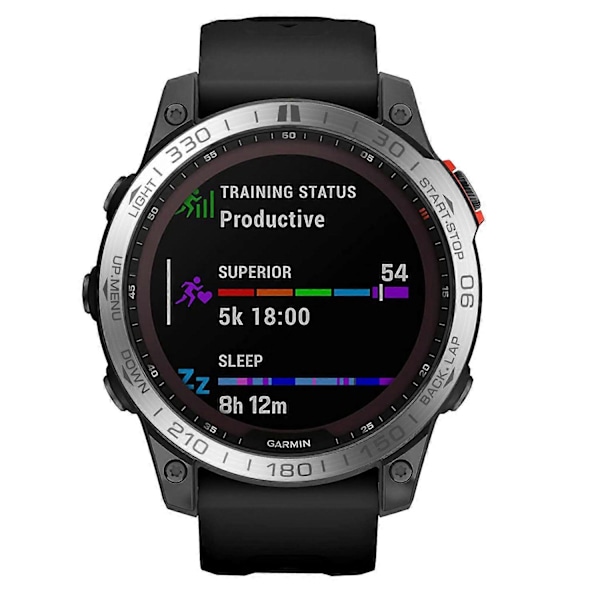 Passer til Garmin Fenix 7X Klokkeramme i Rustfritt Stål, Beskytter mot Riper, Klokkeramme for Garmin 7x/7/7s (LGL) Blue white For fenix7s