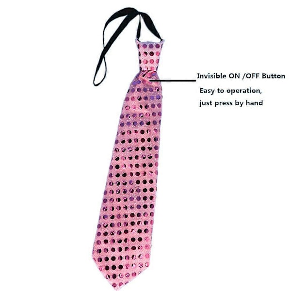 10 st Blinkande Ljus Paljett Fluga Slips LED Gåva Fest Lysande Halsaccessoar Cosplay Rekvisita Bröllop Födelsedag Karneval LGL bow red