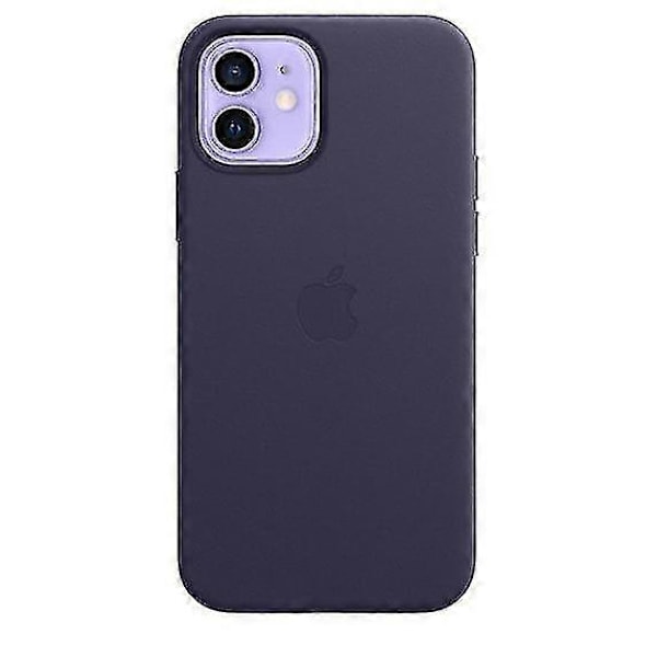 Nahkainen puhelinkotelo iPhone 12/12 Pro -puhelimelle, nahkakotelo Magsafella LGL Deep Violet