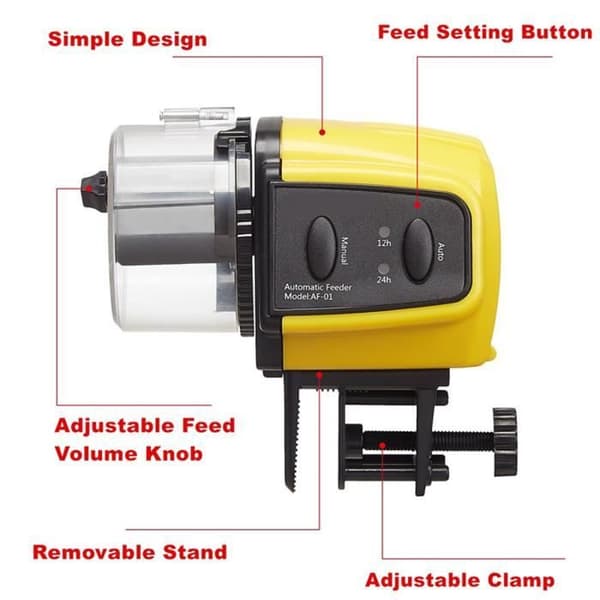 TEMPSA Automatisk Fiskefoderautomat med Justerbar Timer til Akvariefoder (FMY)