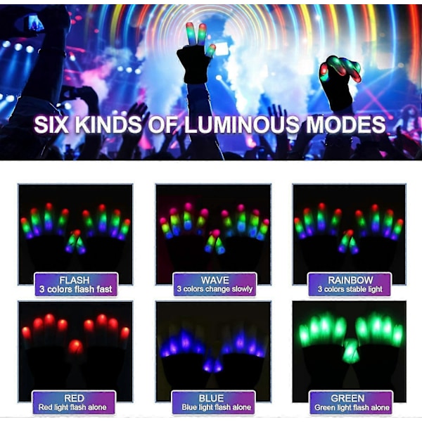 Led Lysande Handskar Barn Led Fingerljushandskar Coola Leksaker För Barn (LGL)