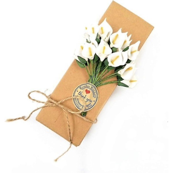 144 x Små Hvide Calla Lily Kunstige Skum Blomster til Håndværk Gaveæske Kortfremstilling DIY Bryllup Fødselsdagsfest Dekoration (LGL)