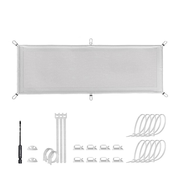 Kabelstyringsnett - Under skrivebord ledningsstyring - Fleksibel under skrivebord kabelstyringsbrett hvitt A White