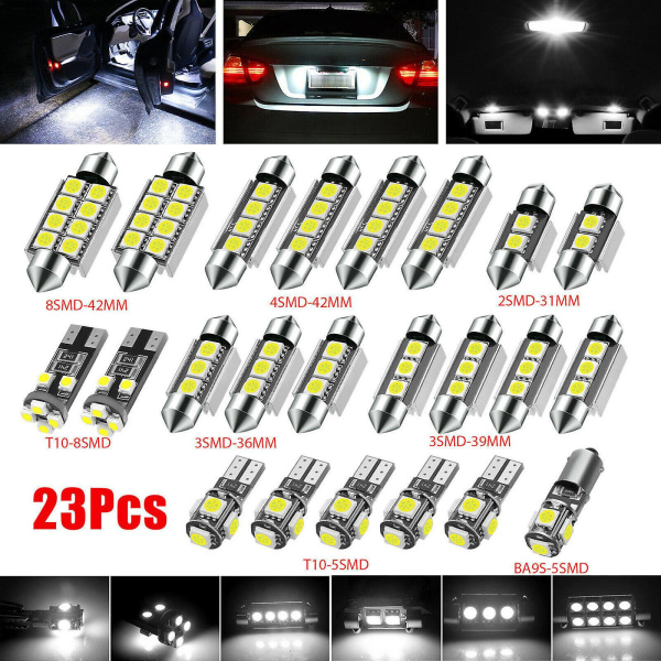 23-pack Canbus felfri utbyte av LED-lampor för bil, interiör, registreringsskylt