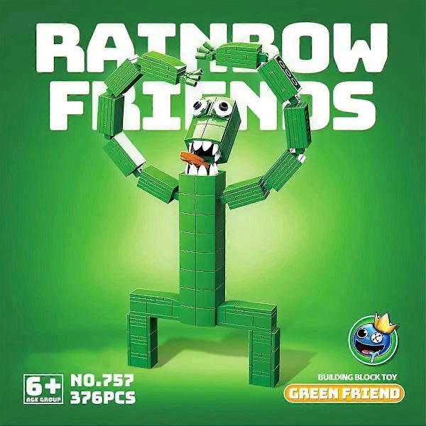 Rainbow Friends Byggeklodser Legetøj Rainbow Friends Figurer Byggeklodser Legetøj til Børn i Alderen 7-14 LGL Green